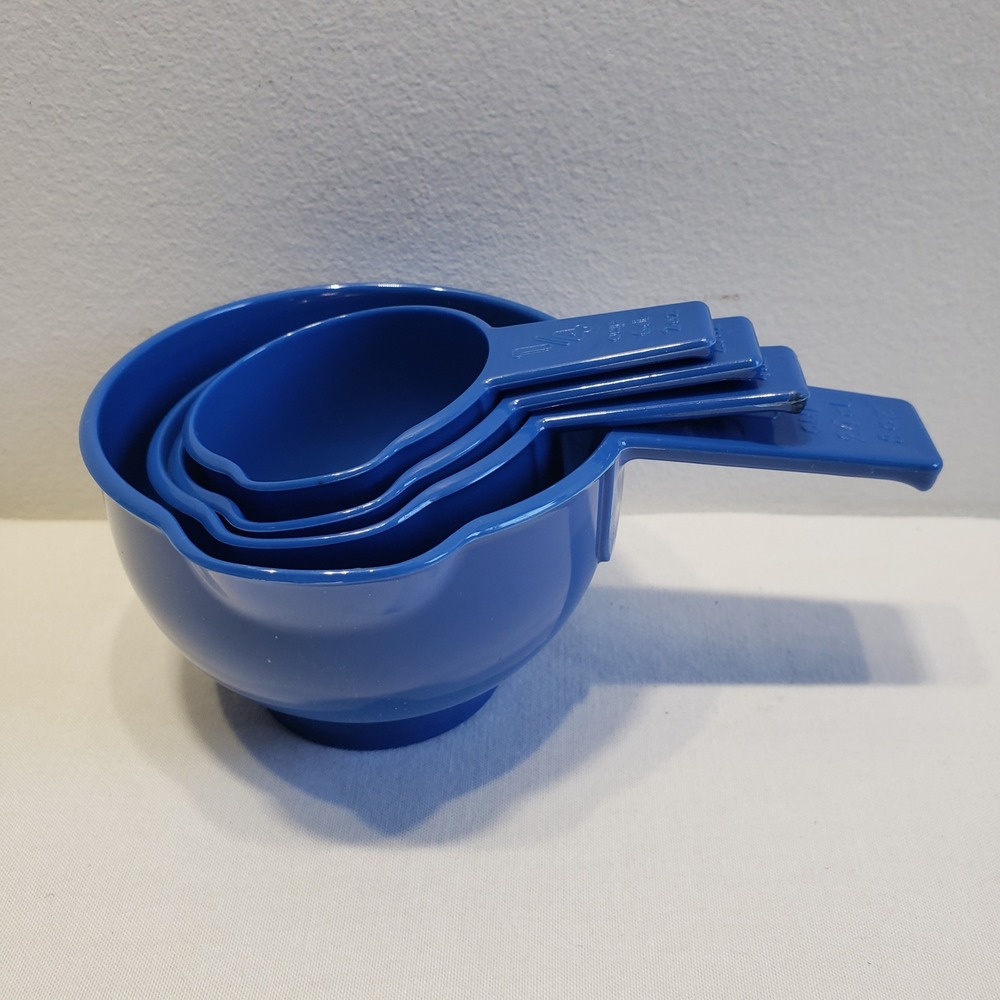 Dansk‎ Measuring Cup Set Blue Nesting Plastic Vintage Kitchenware 4 Piece Set